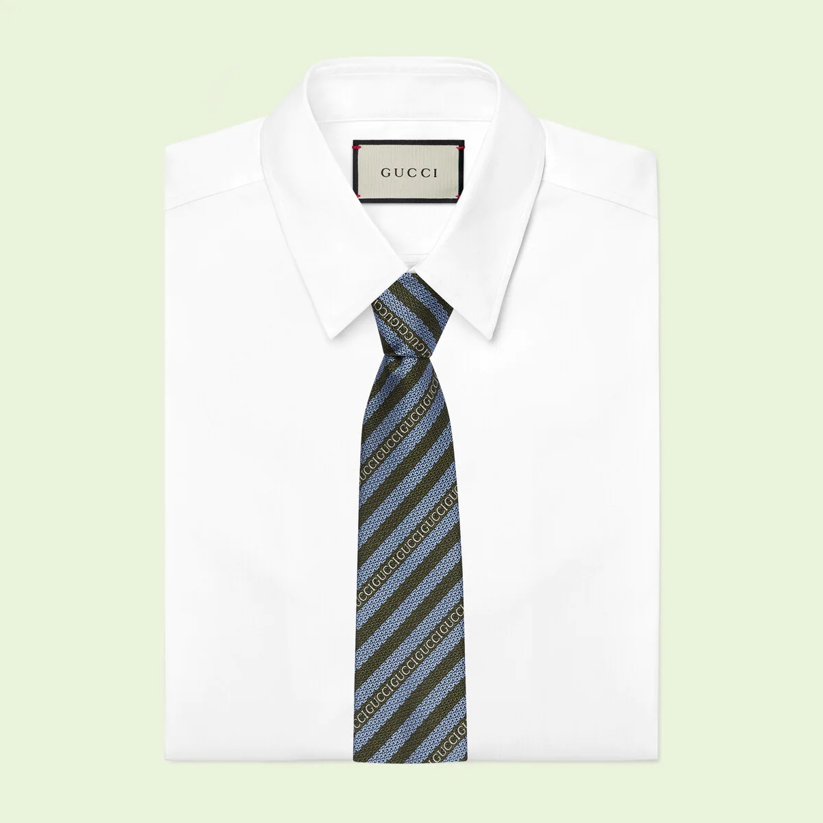 'Gucci' striped silk jacquard tie - 2