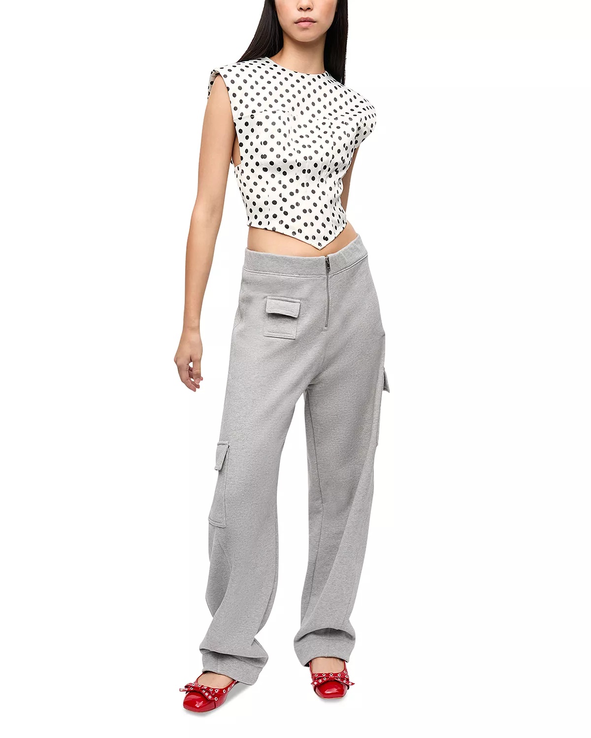 Polka Dot Satin Corset Blouse - 2