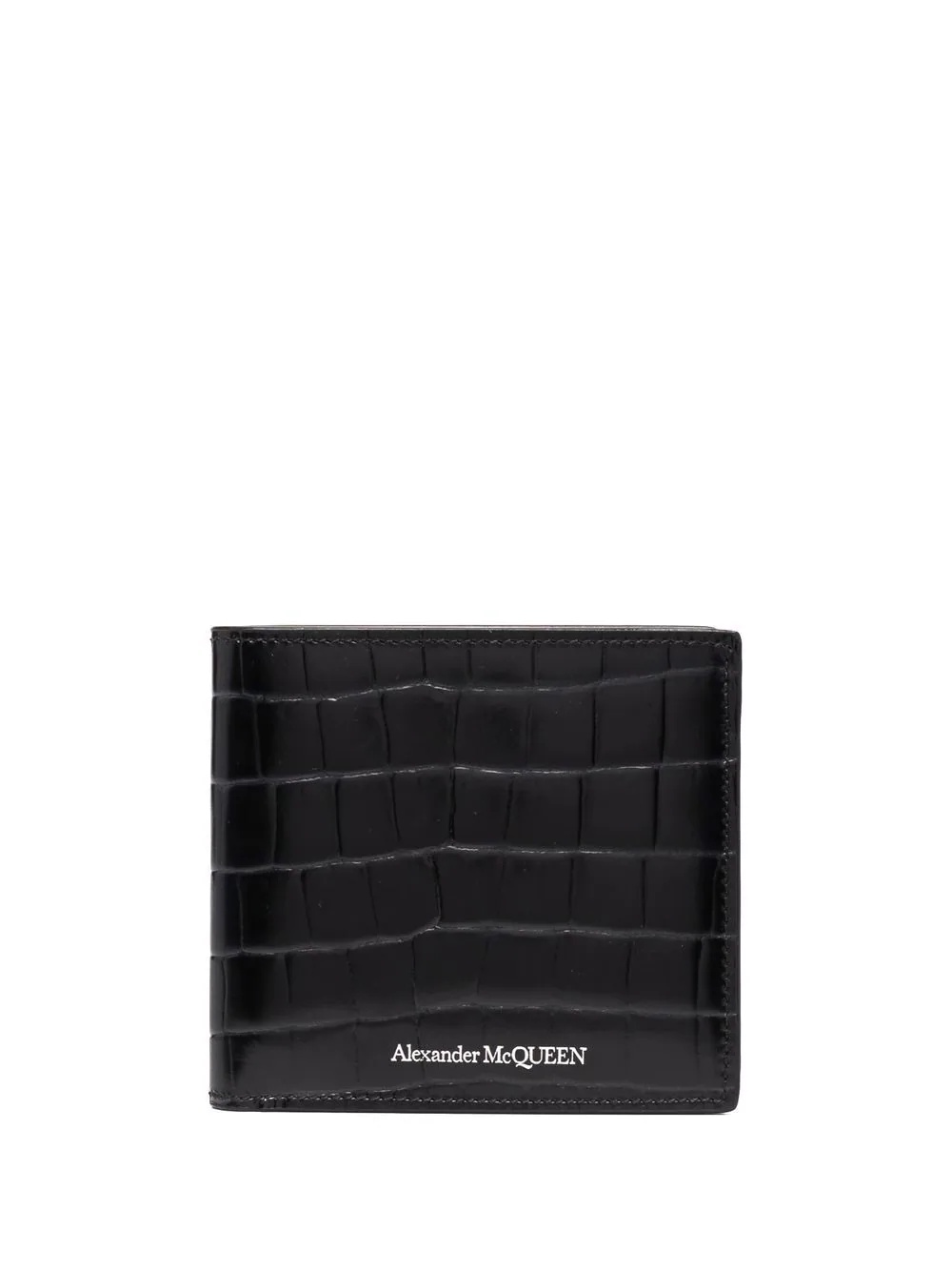 crocodile-effect leather wallet - 1