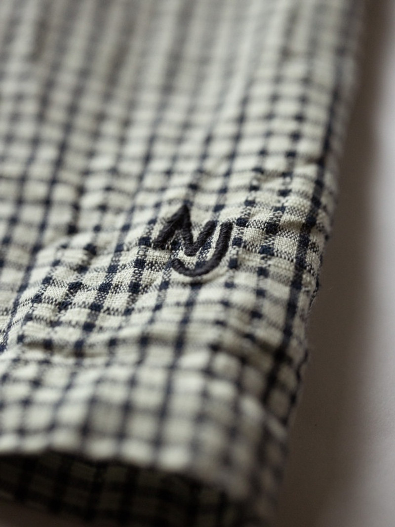 Moa Tie Check Indigo Blouse Blue 6