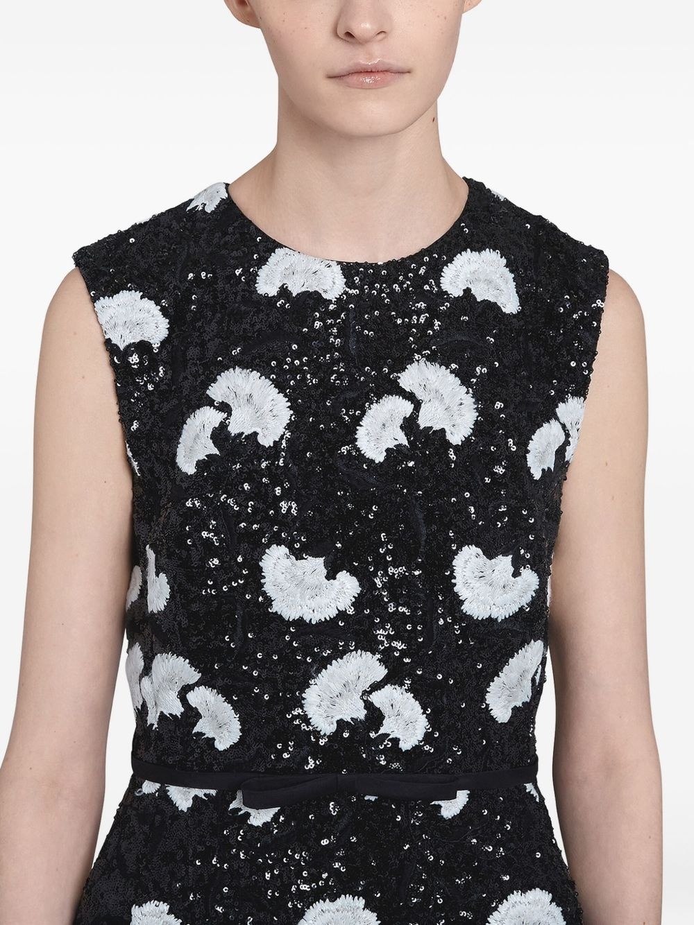 carnation-print sequined maxi dress - 5