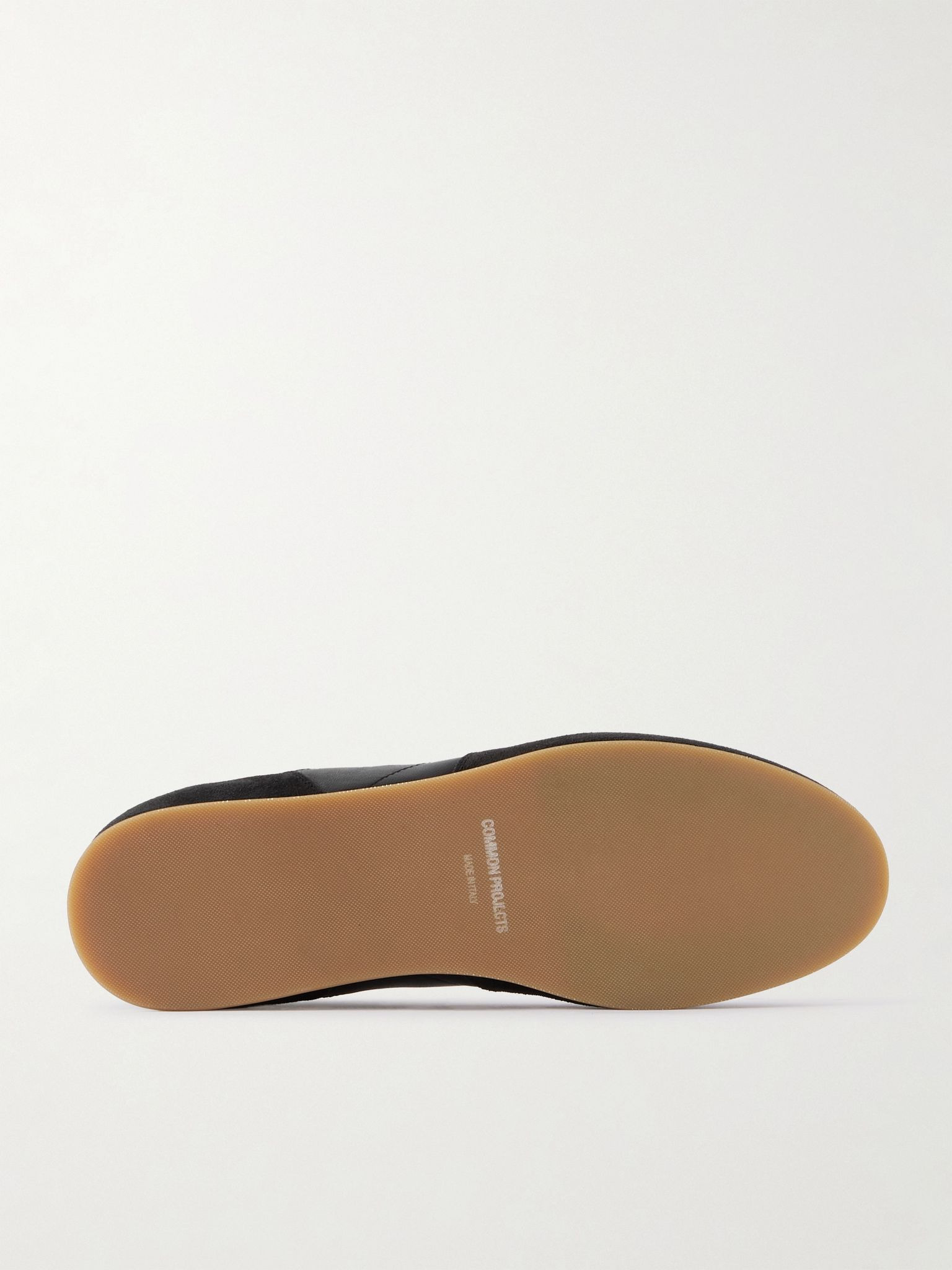 Minimal Runner Suede-Trimmed Leather Sneakers Black - 3