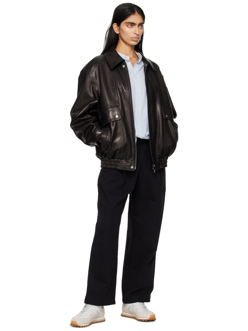 Dunst Black Oversized Leather Jacket outlook