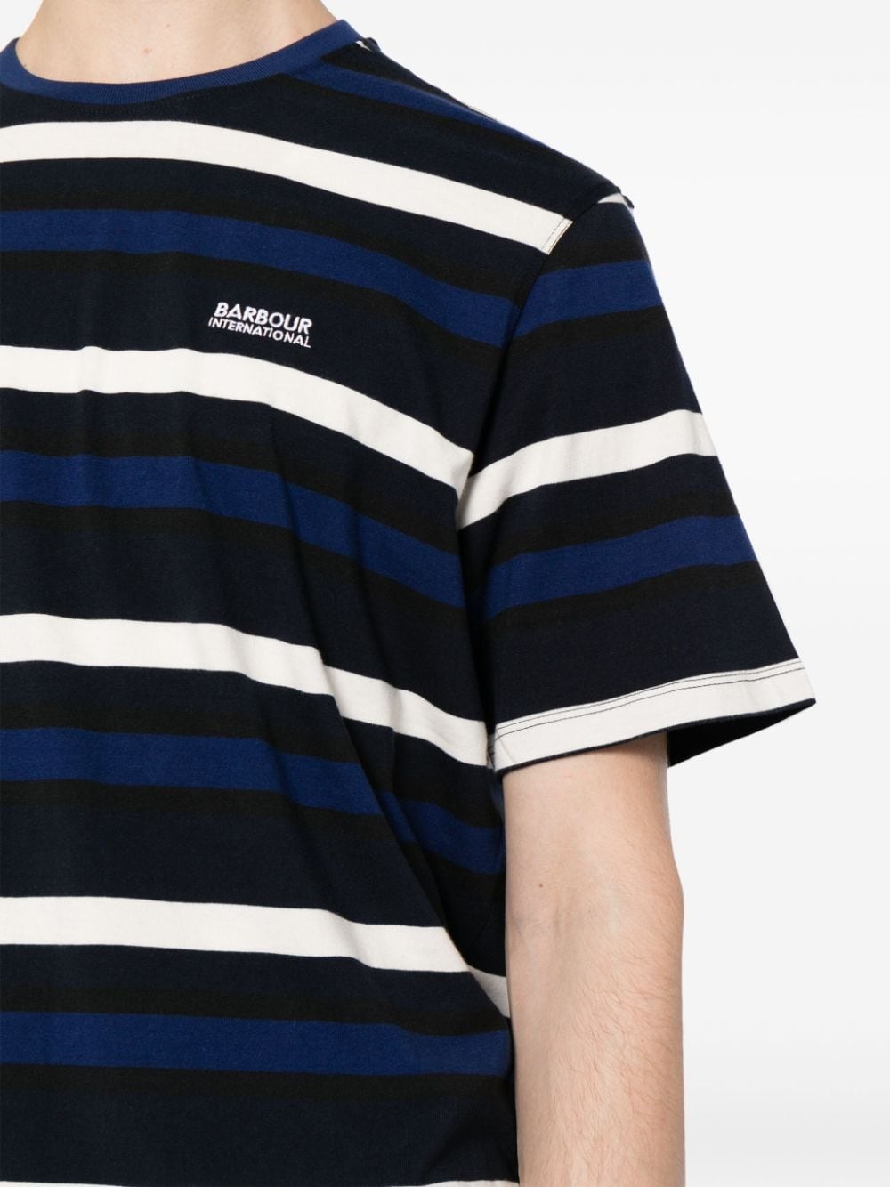 logo-embroidered striped T-shirt - 5