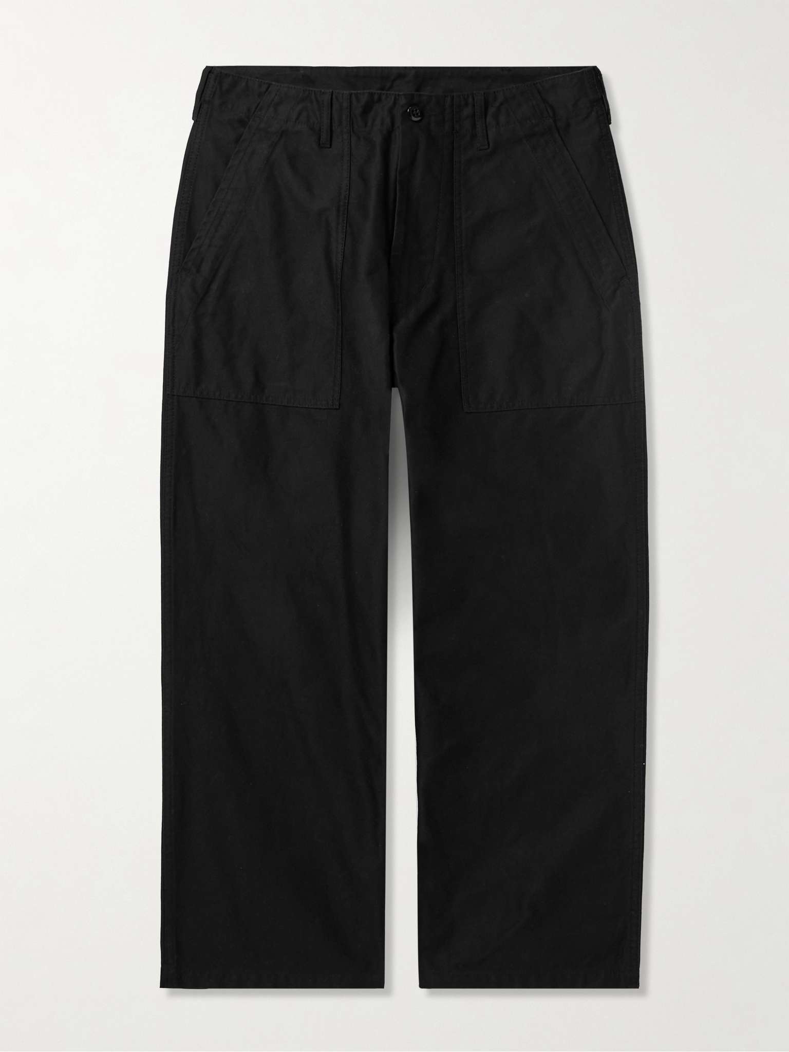 Wide-Leg Cotton Trousers - 1