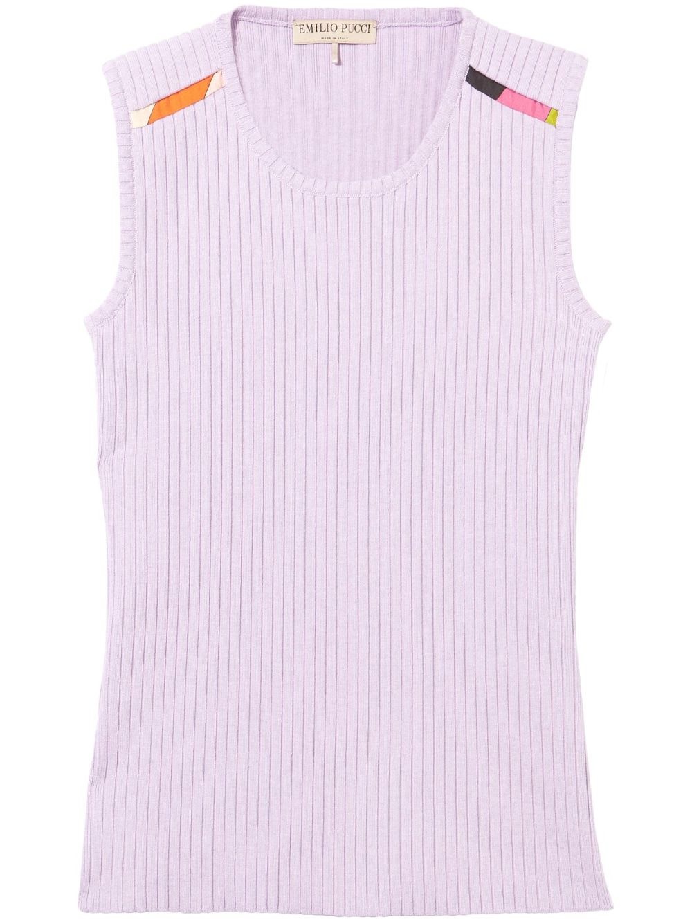 ribbed-knit sleeveless vest - 1