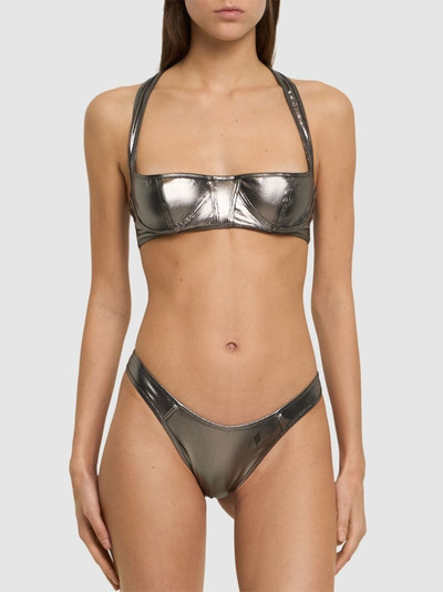 THE ATTICO Metallic lycra balconette bikini set outlook