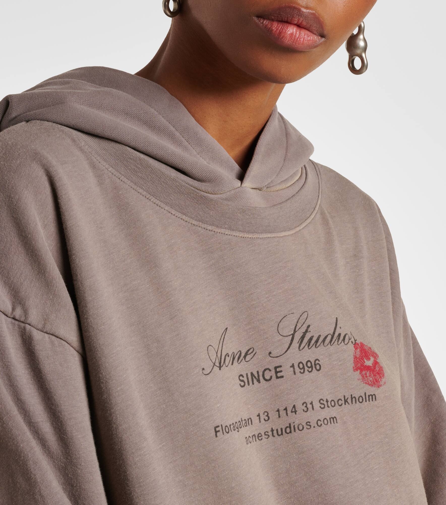 Printed cotton jersey hoodie - 5