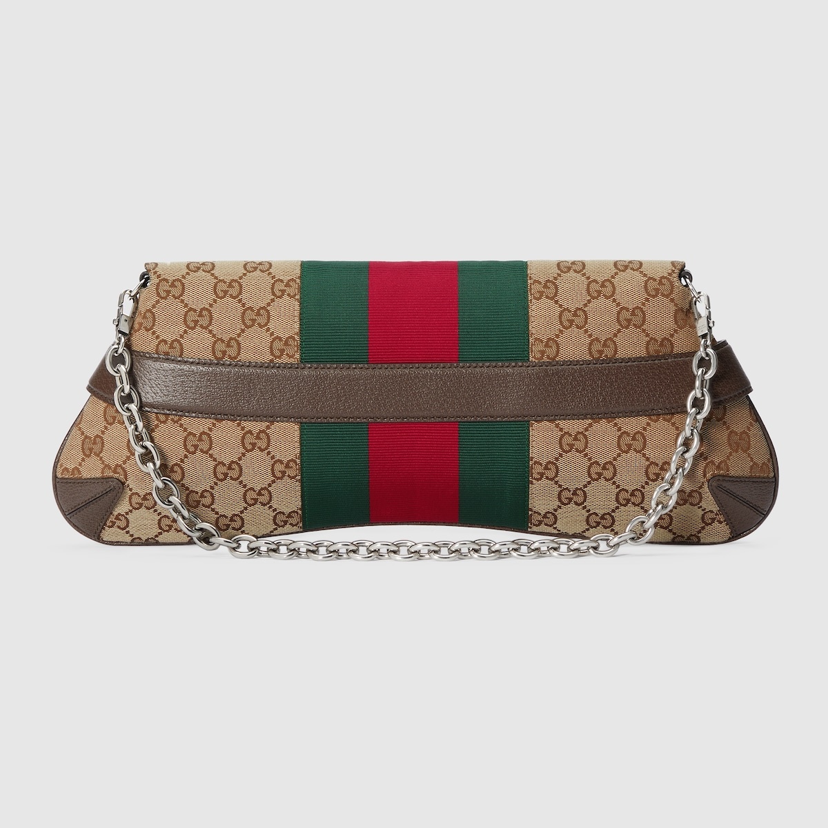 クラッチバッグ Gucci Original Gg Fabric Small Gucci Horsebit Chain Clutch Gucci Beige/Burgundy GG Canvas Horsebit Chain Clutch Bag