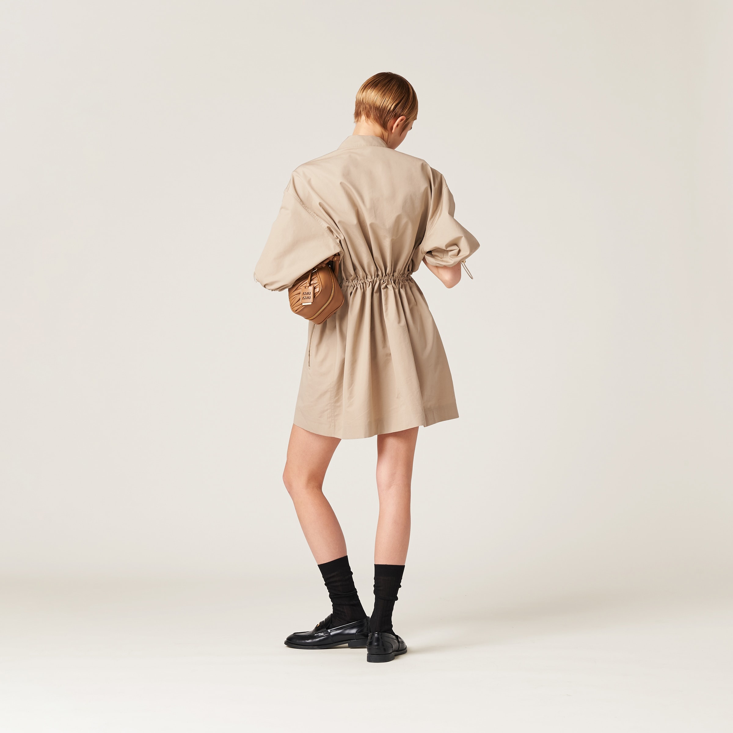 Cotton and silk mini-dress - 3