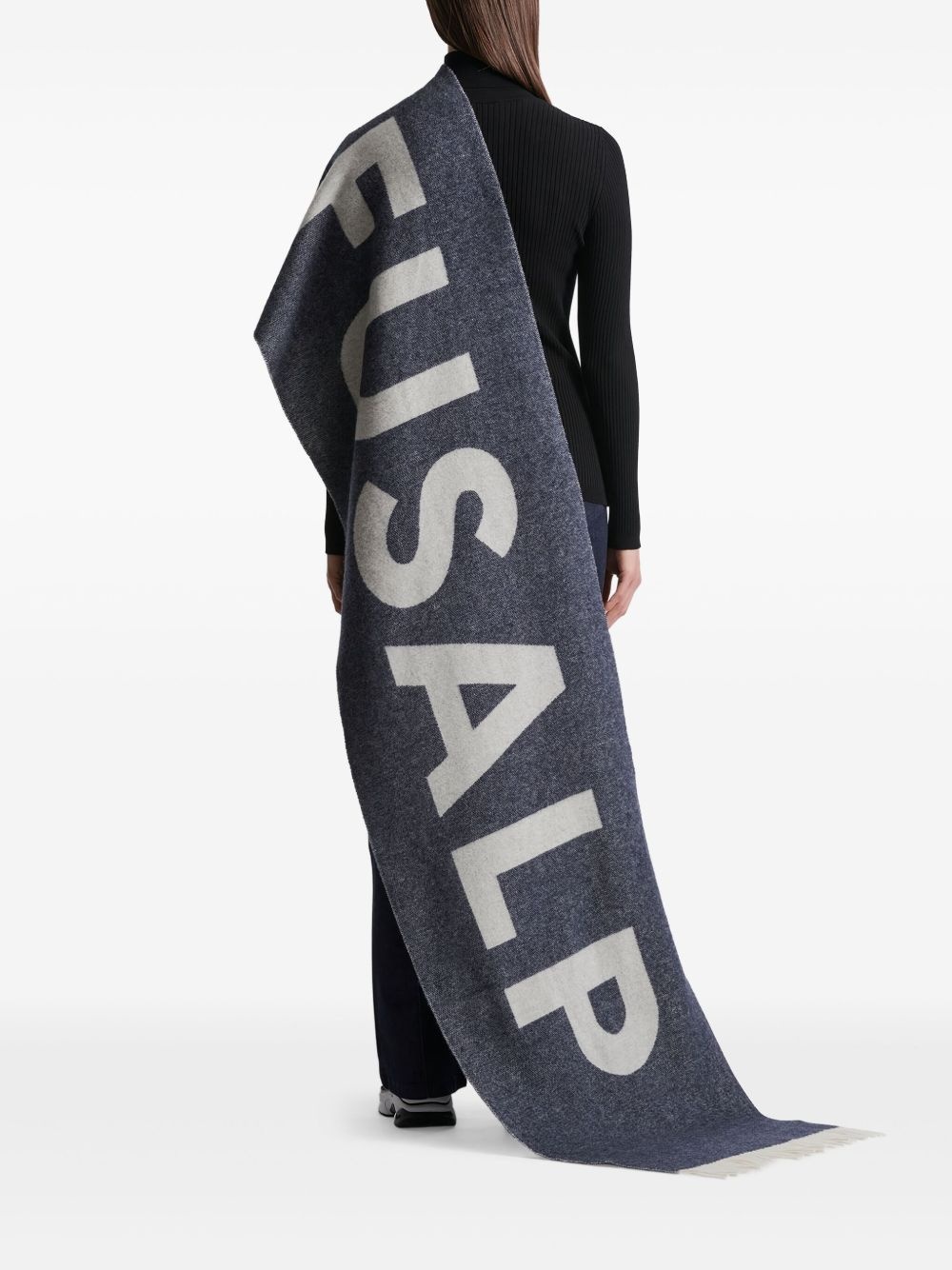 logo-jacquard scarf - 4