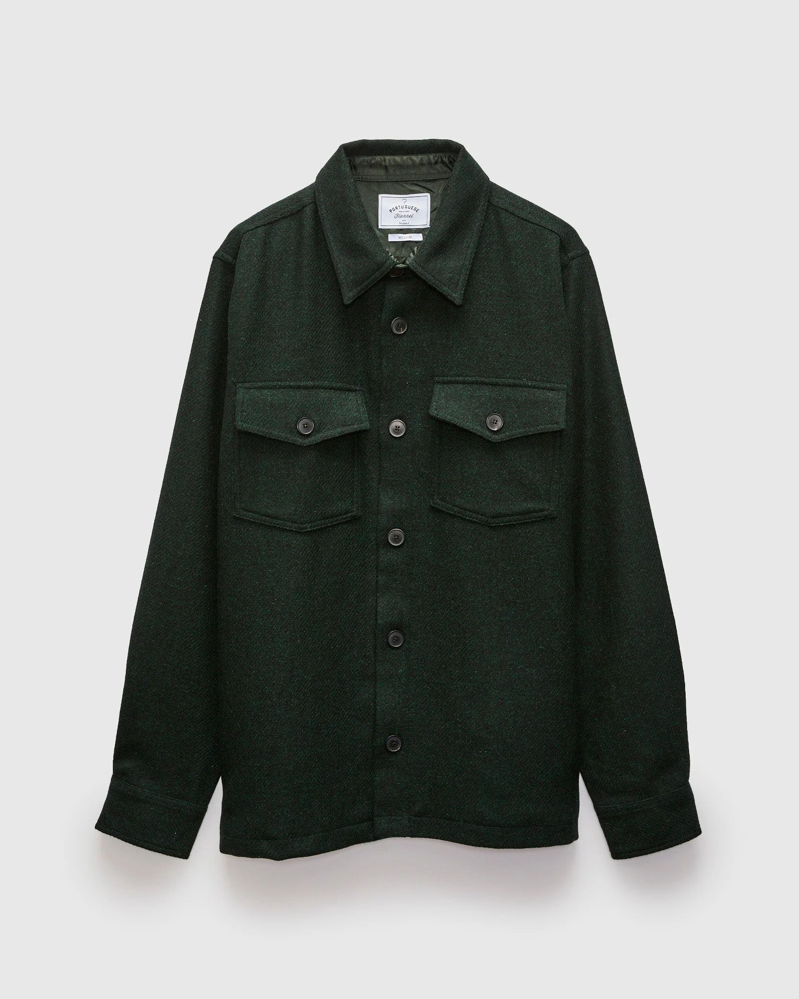 Wool Field Overshirt in Green - 1