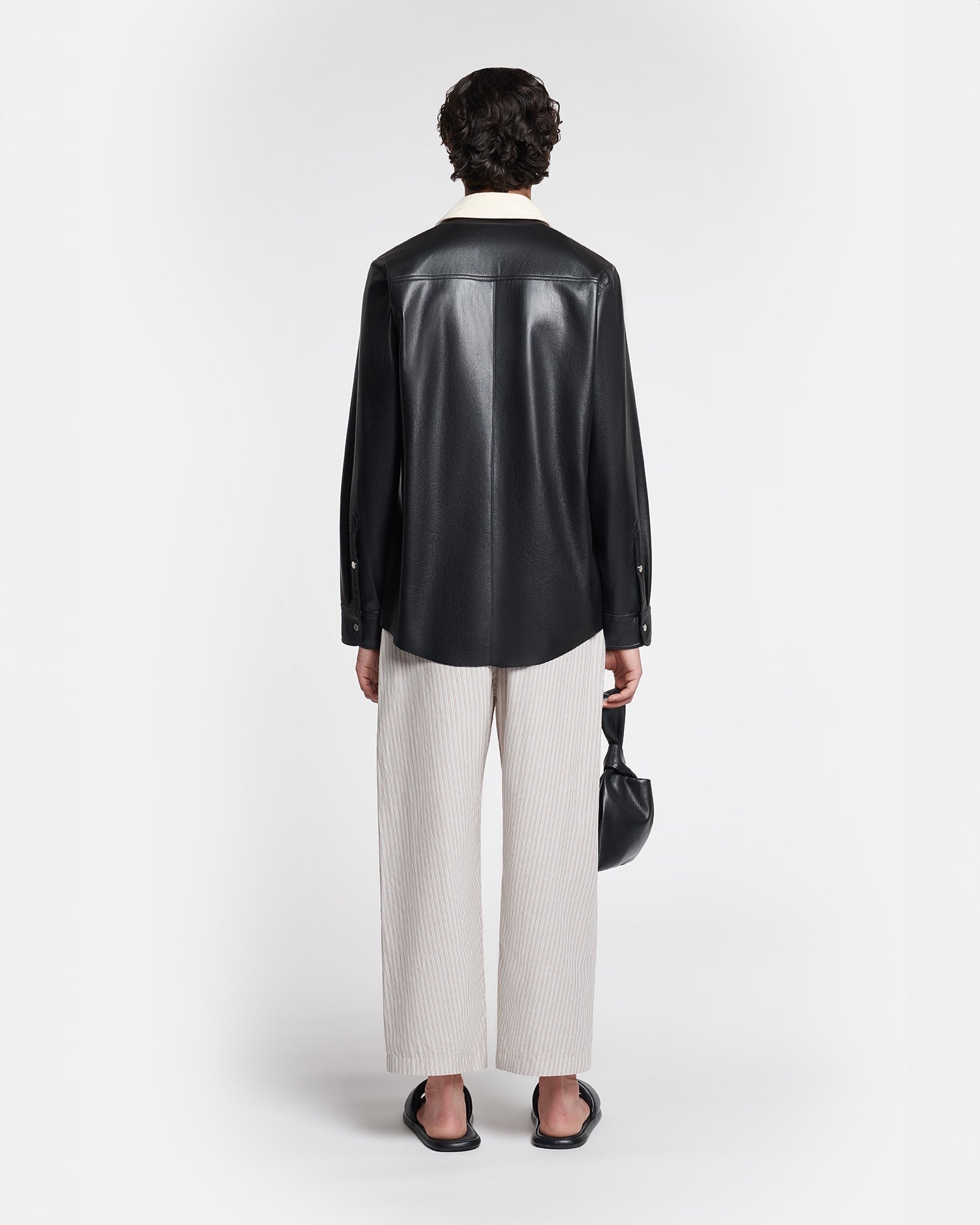 Denim-Trimmed Okobor™ Alt-Leather Shirt - 5