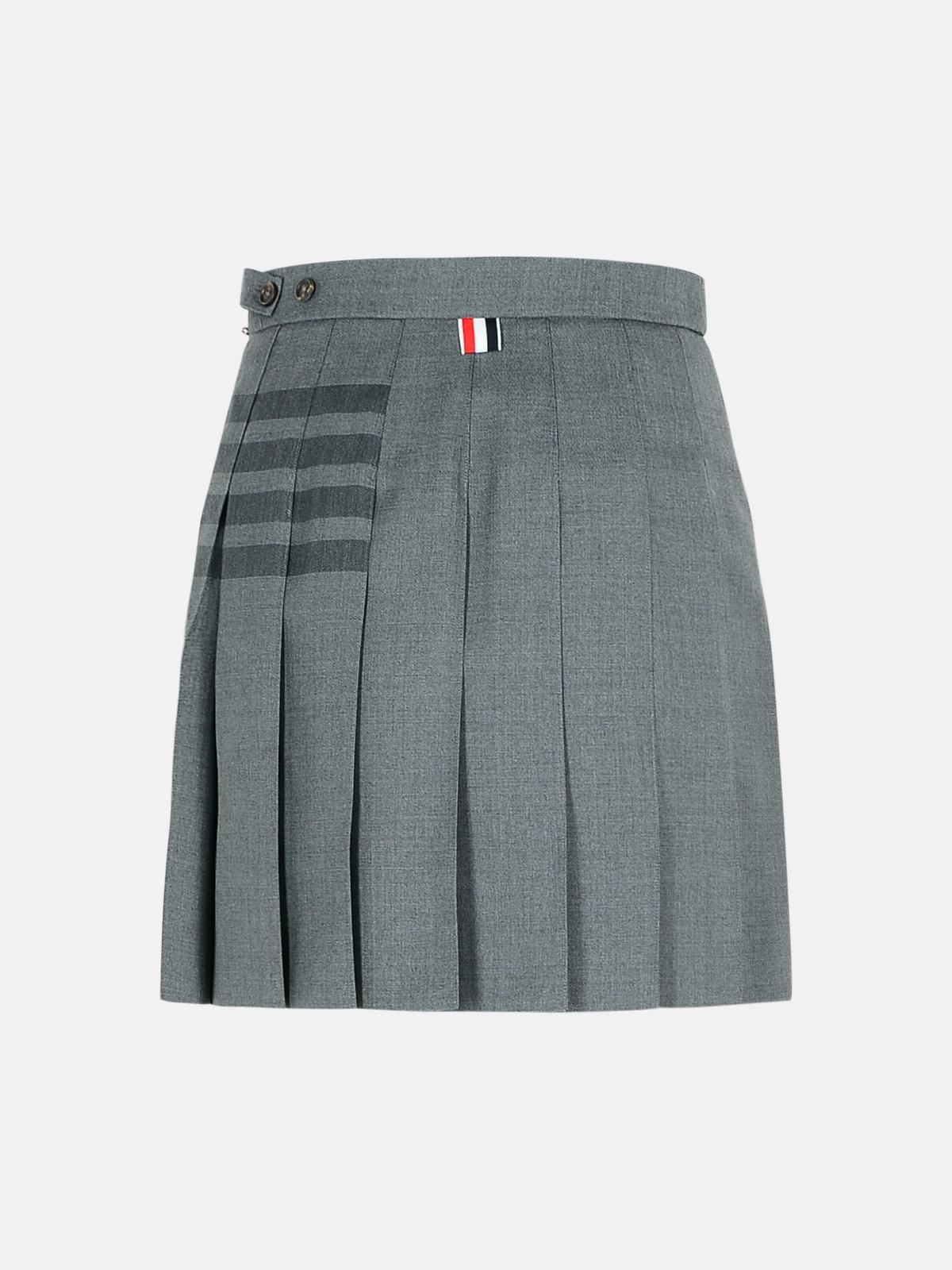 '4-BAR' GREY VIRGIN WOOL SKIRT - 3