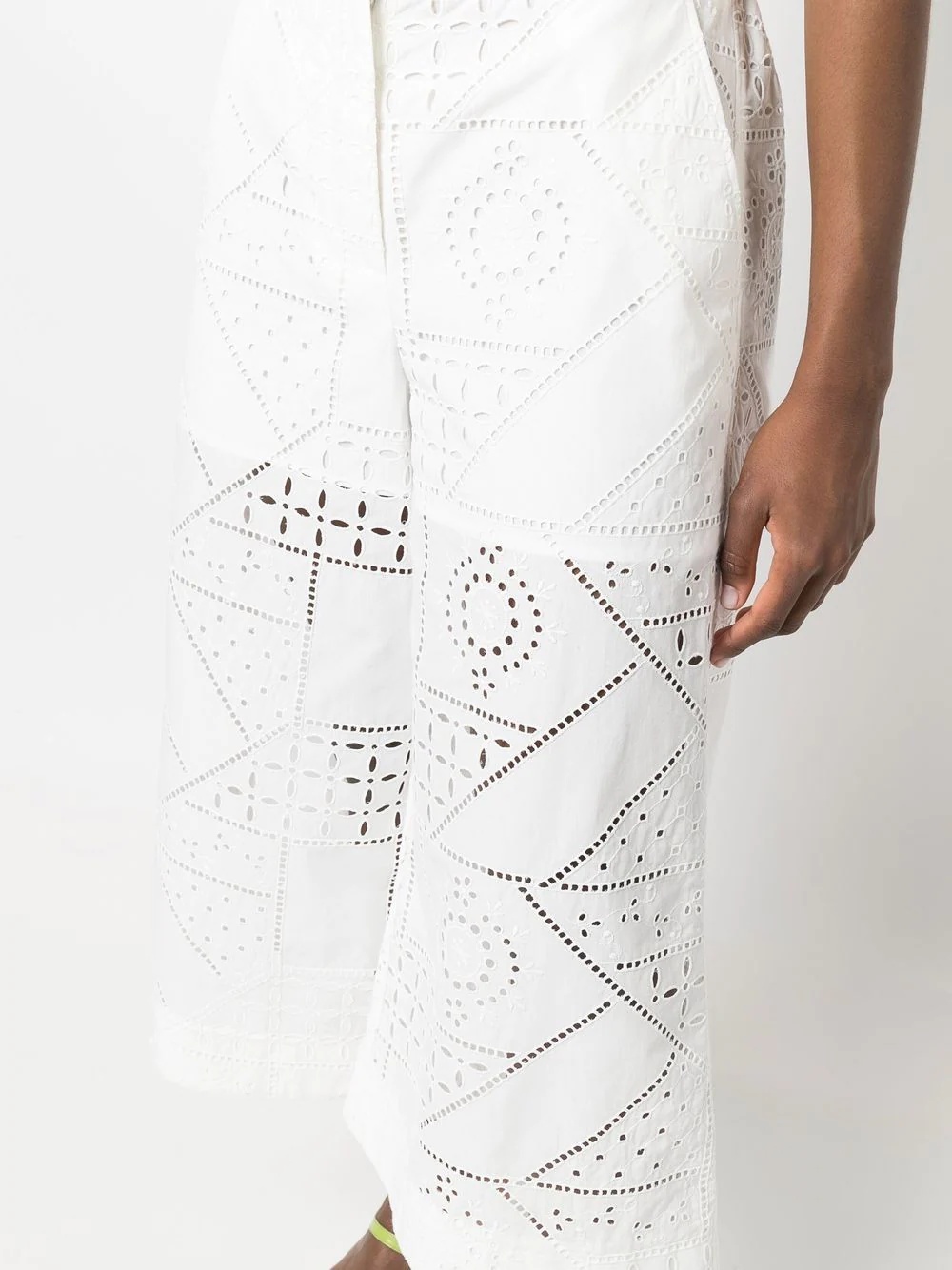 embroidered cotton-blend culottes - 5