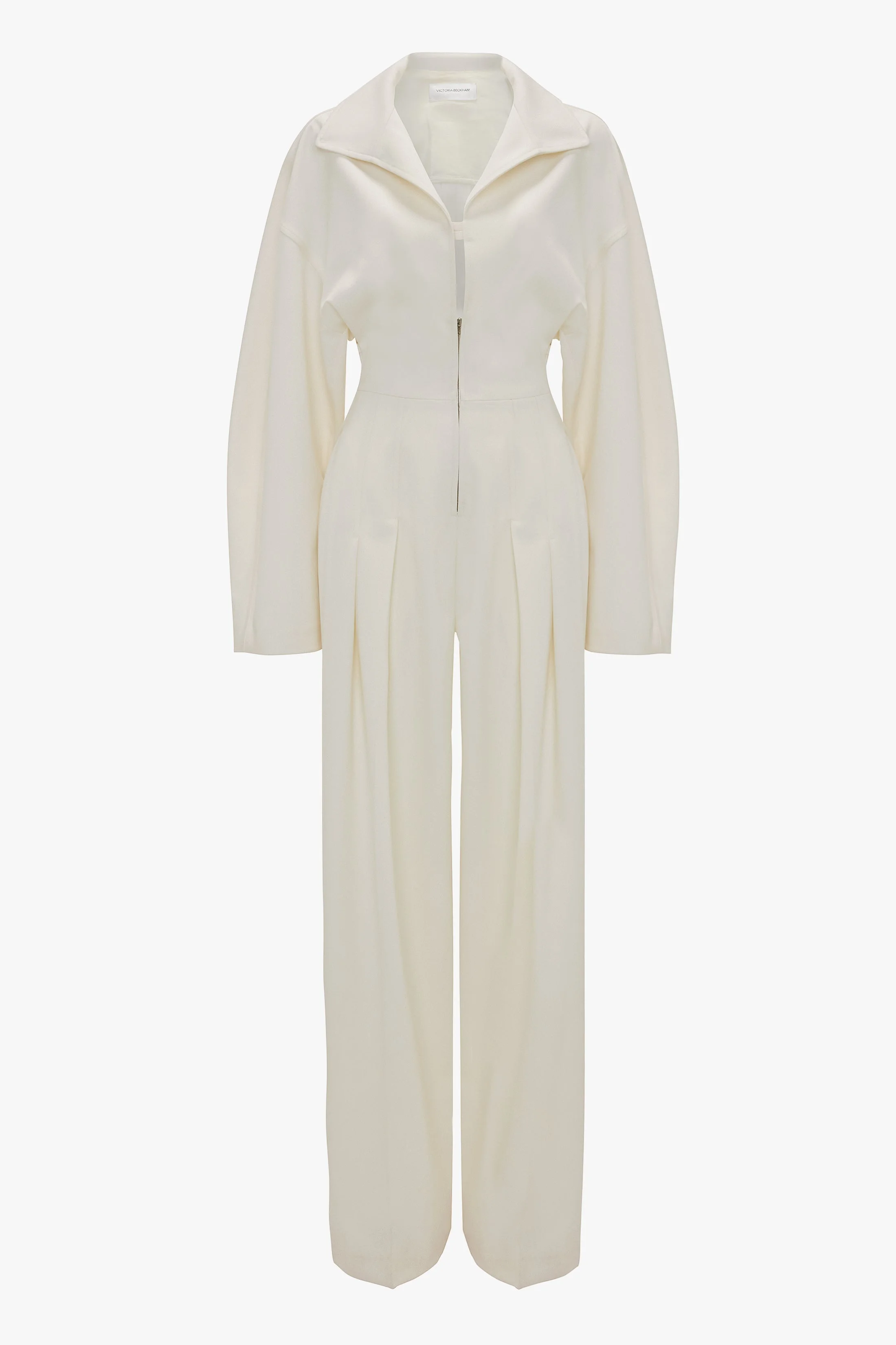 Tab Detail Jumpsuit In Ivory - 1