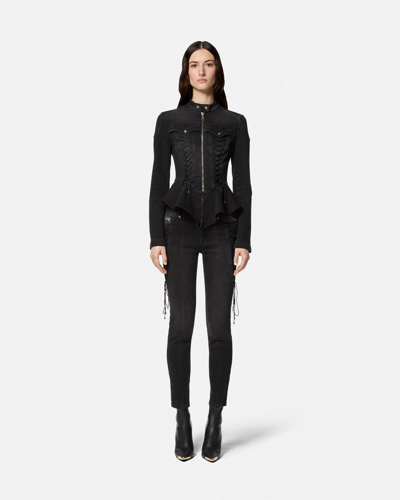 VERSACE JEANS COUTURE Lace-Up Slim-Fit Jeans outlook