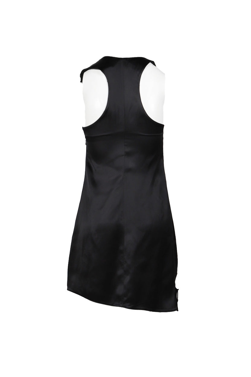 DOUBLE BUCKLE SATIN DRESS / BLK - 2
