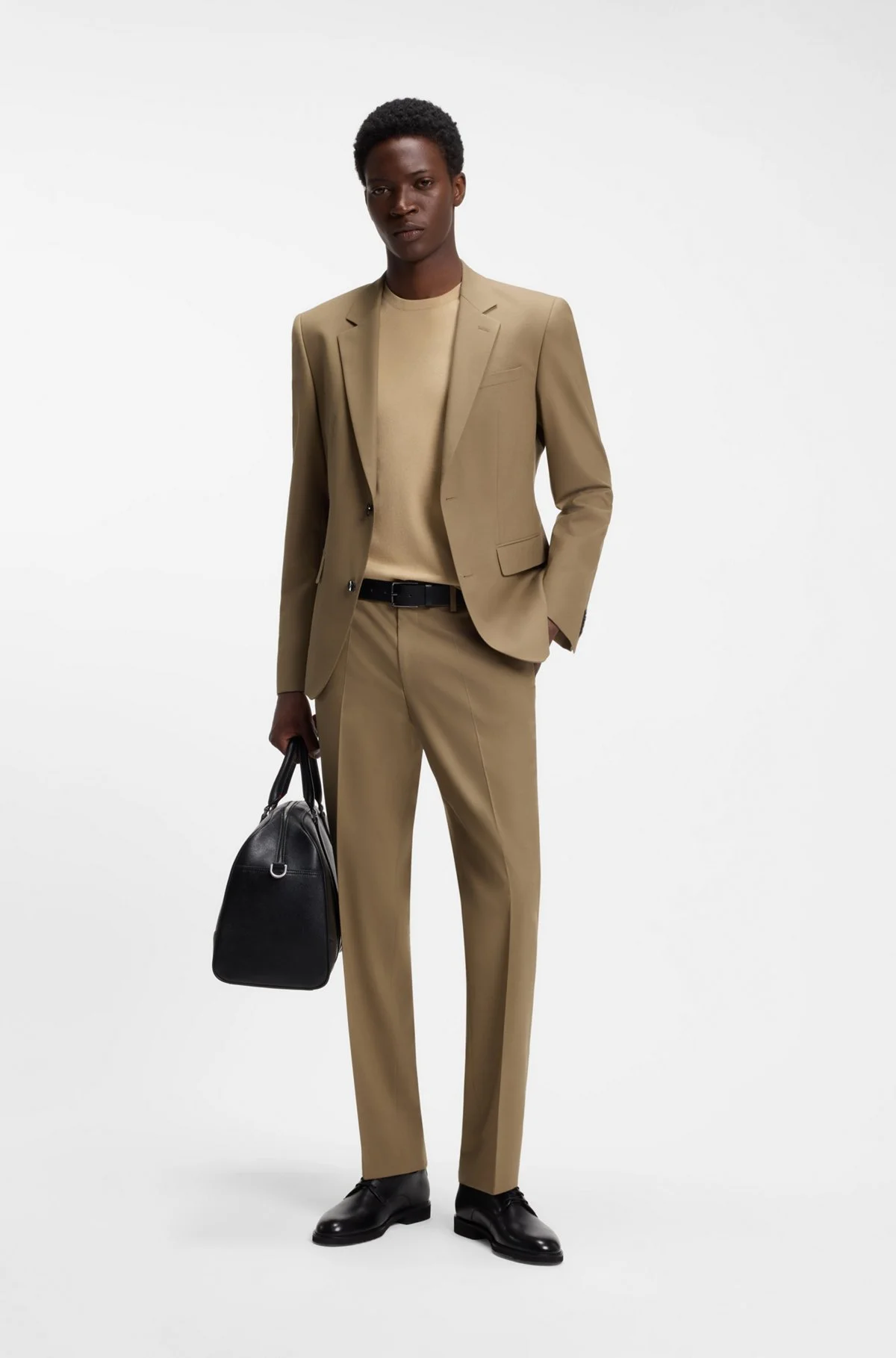 TWO-PIECE SLIM-FIT SUIT IN A STRETCH WOOL BLEND - 1