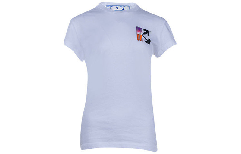 Off-White (WMNS) Off-White SS21 Gradient Arrow Logo Short Sleeve Version White OWAA040R21JER0010184 outlook