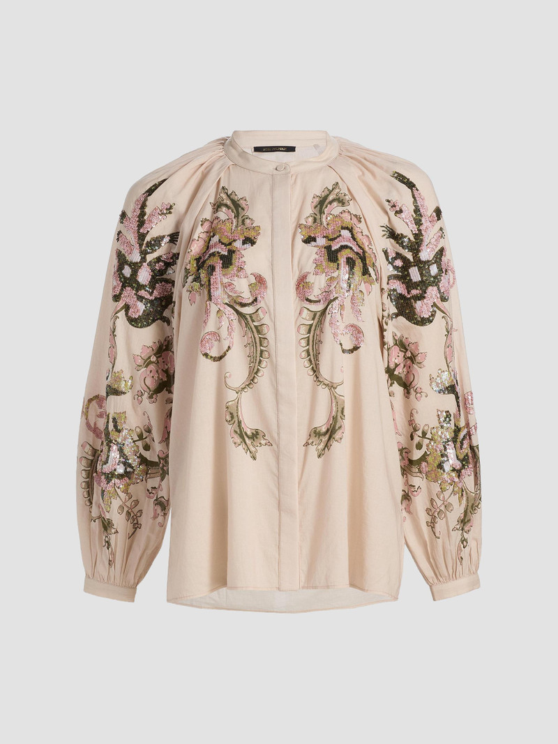Women's Heidi Sequined Voile Blouse - Ecru 1