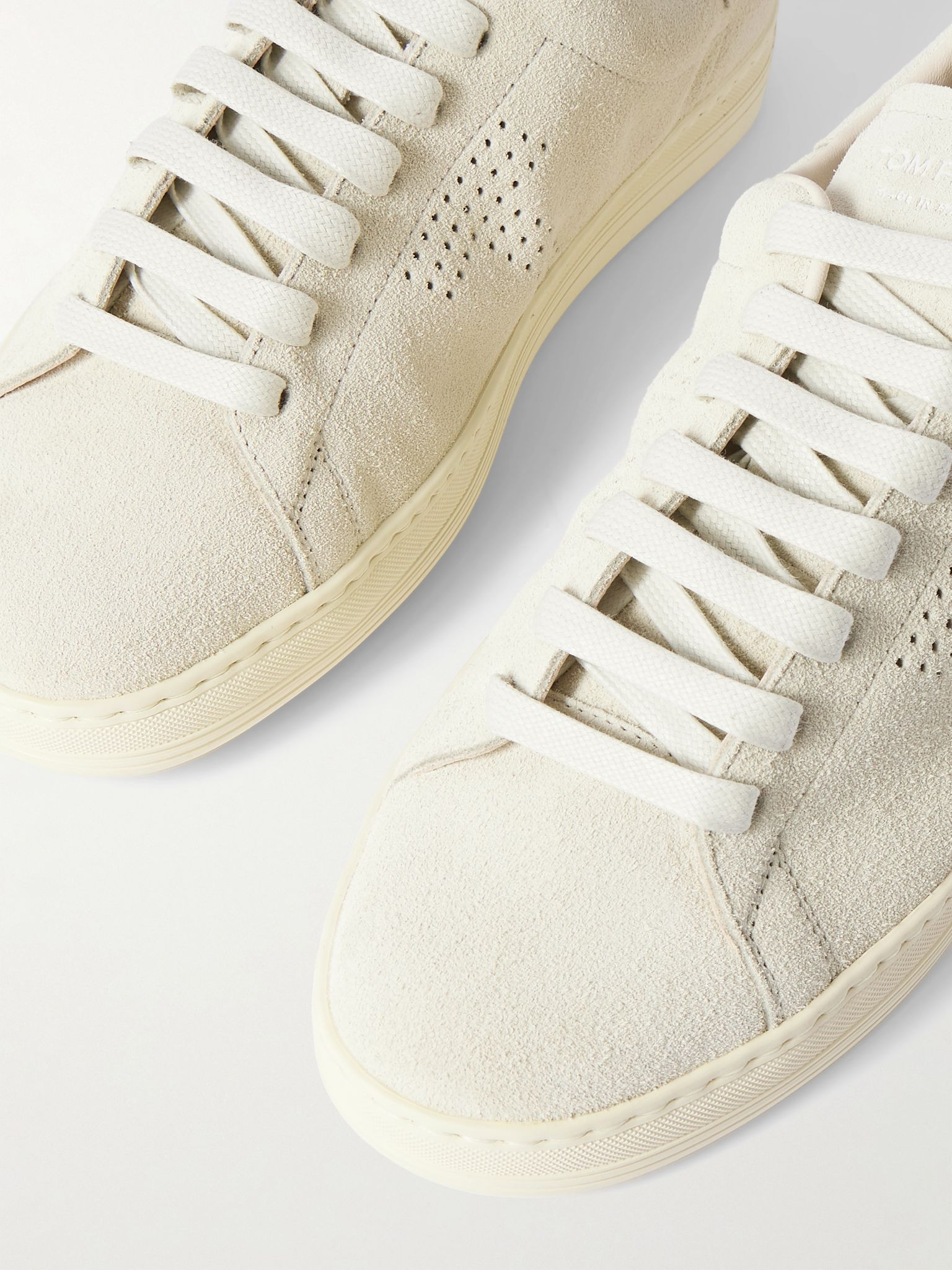 Warwick Perforated Suede Sneakers Beige - 5