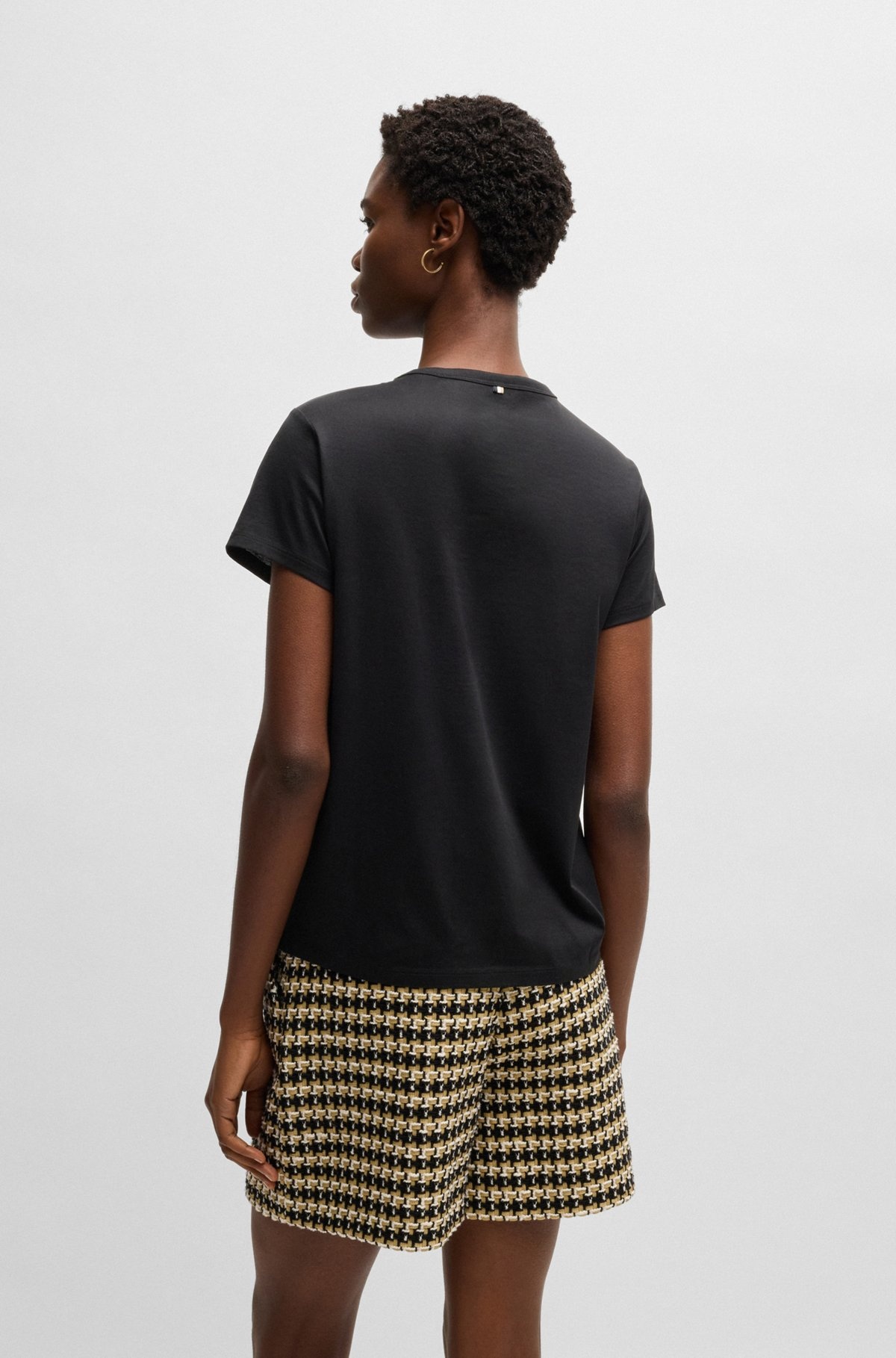 MERCERIZED-COTTON T-SHIRT WITH LOGO DETAIL - 4