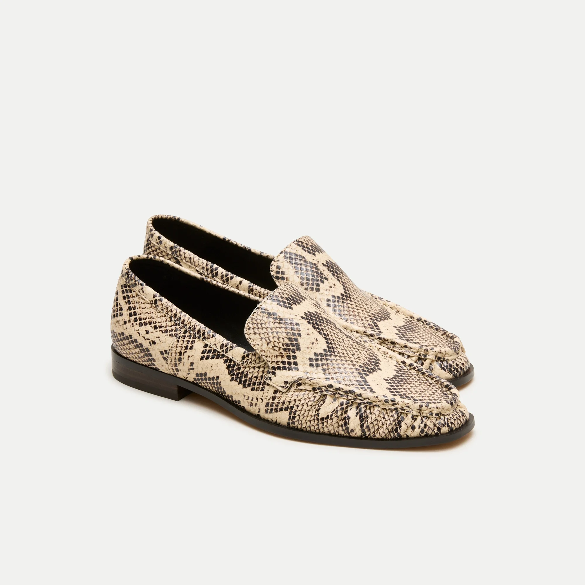 Classic loafers in snake-embossed leather - 1