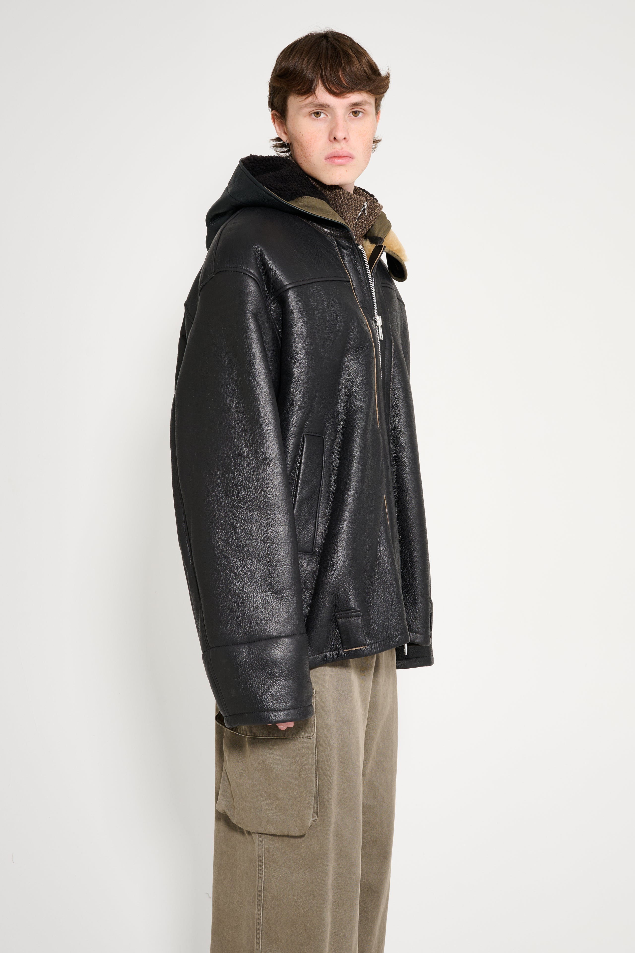 OUR LEGACY BLIZZARD JACKET NATURAL AVIATOR SHEARLING - 4