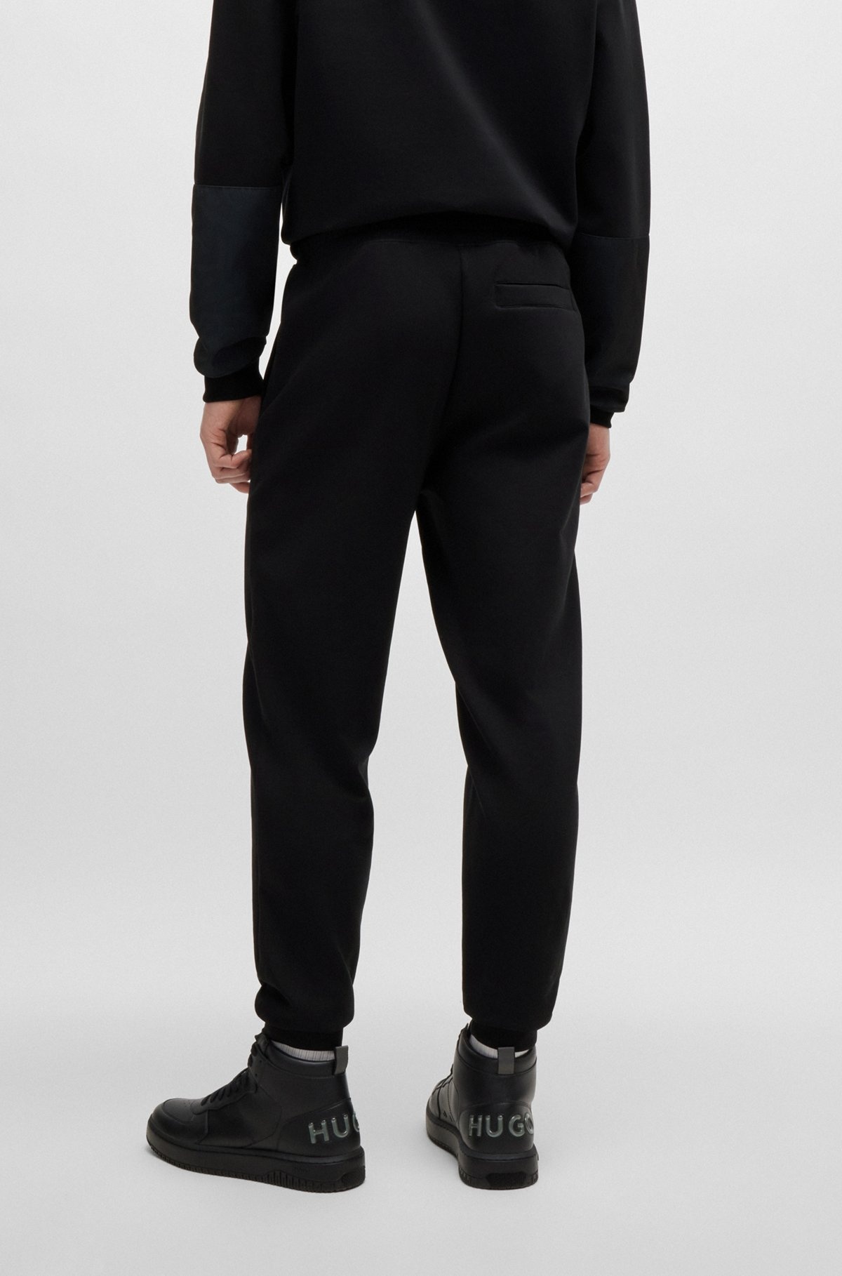 STRETCH-COTTON TRACKSUIT BOTTOMS WITH STACKED LOGO - 5