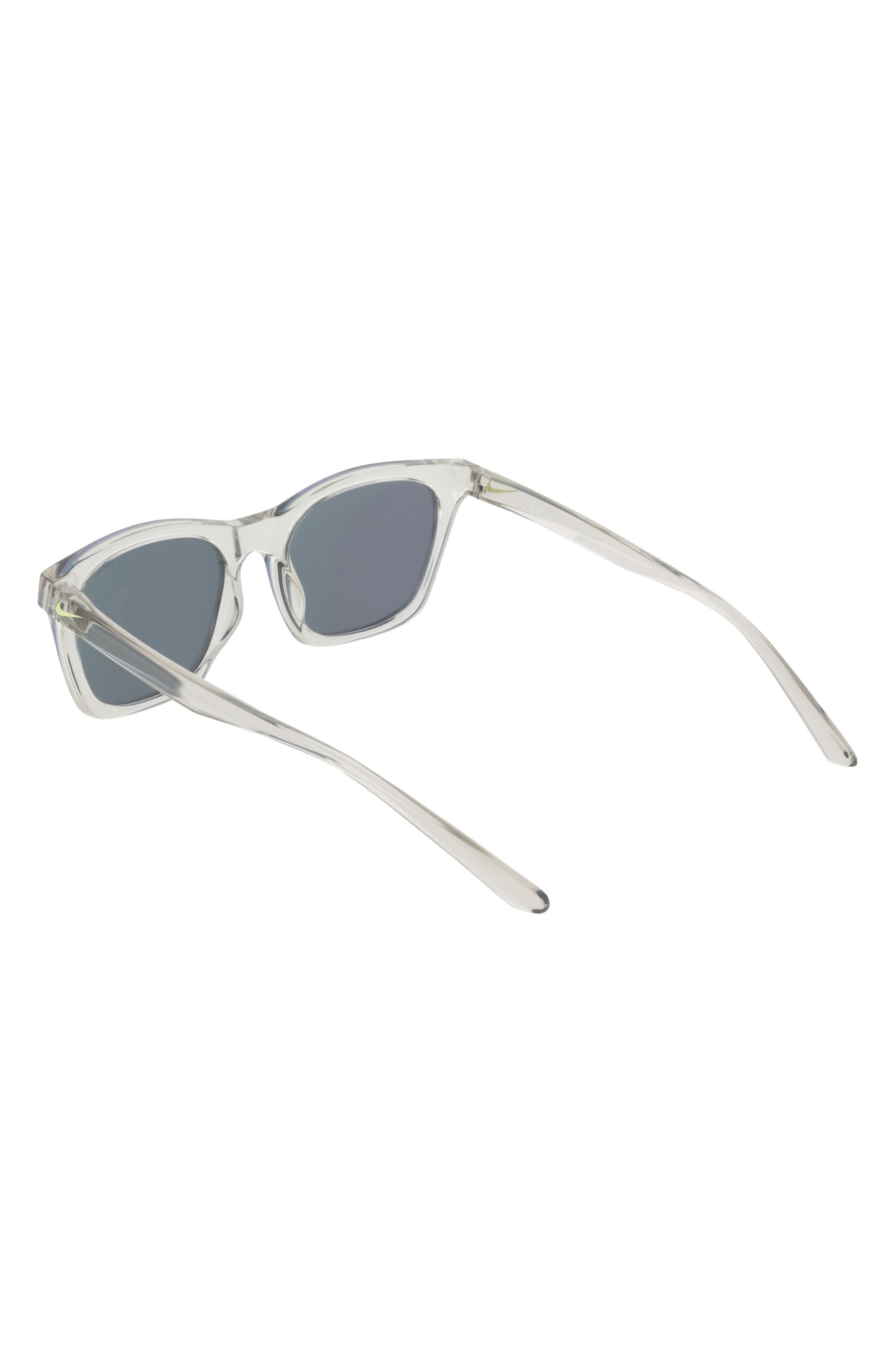Nike Vital Flow 53mm Gradient Tea Cup Sunglasses in Light Silver /Green Flash at Nordstrom - 7