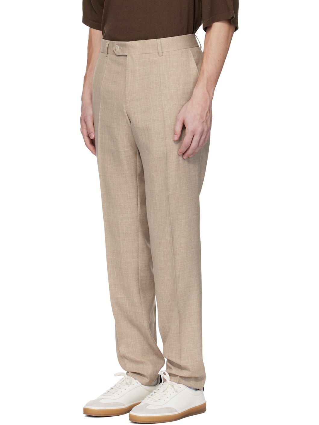 Beige BECKHAM Edition Virgin Wool & Silk Suit - 4