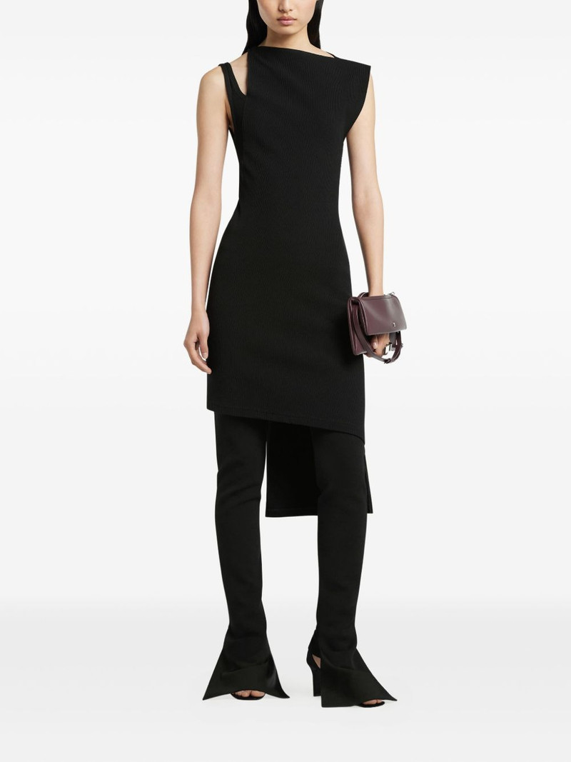 courrèges asymmetrical ribbed midi dress outlook