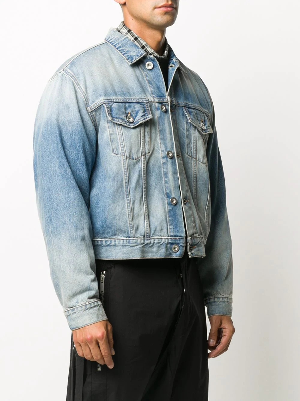 cropped denim jacket - 3