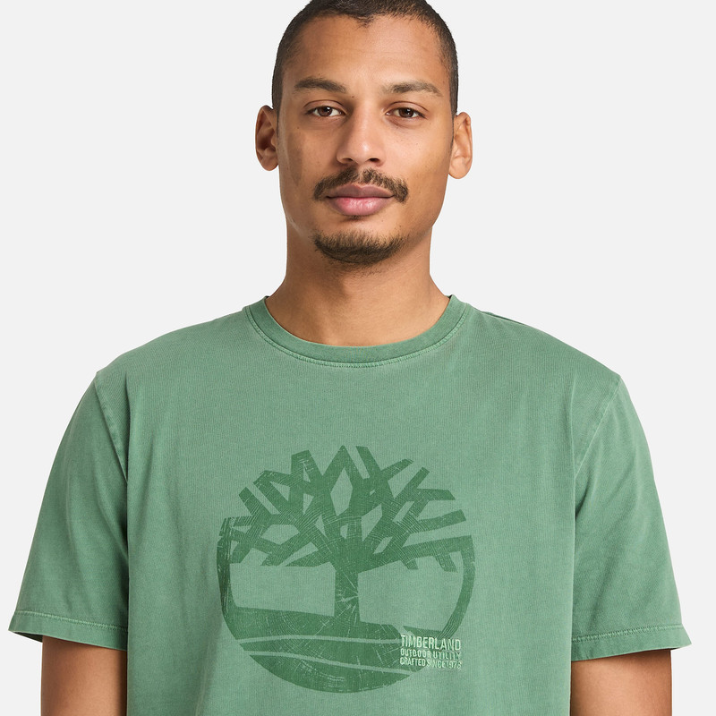 Men's Garment Dyed Logo Graphic T-Shirt 8