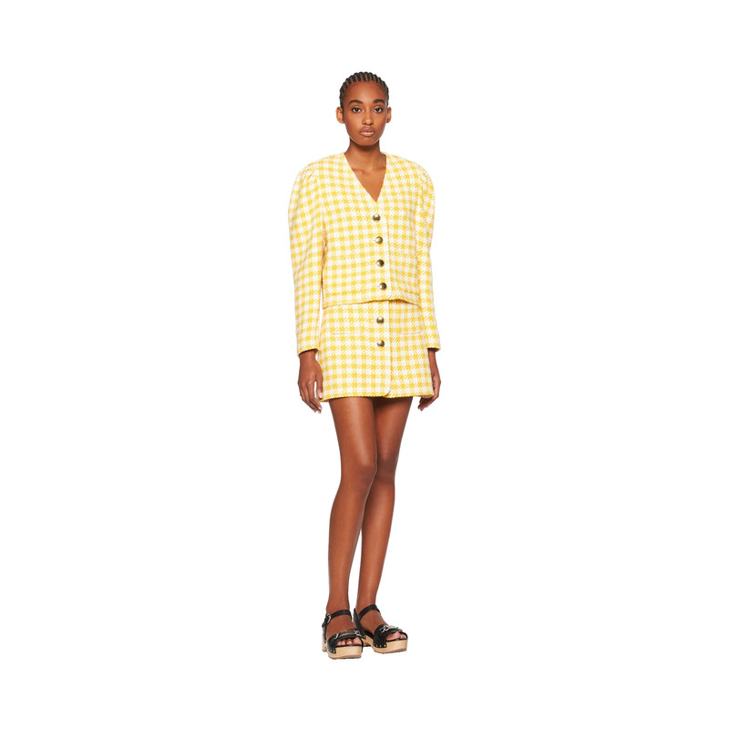 Miu Miu Single-breasted houndstooth check tweed jacket outlook
