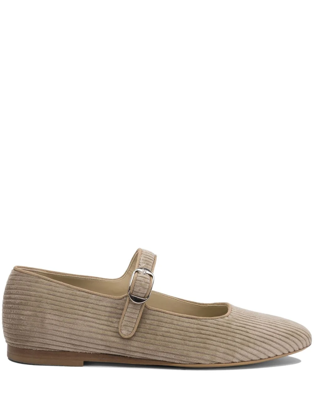 corduroy buckle ballet flats - 1