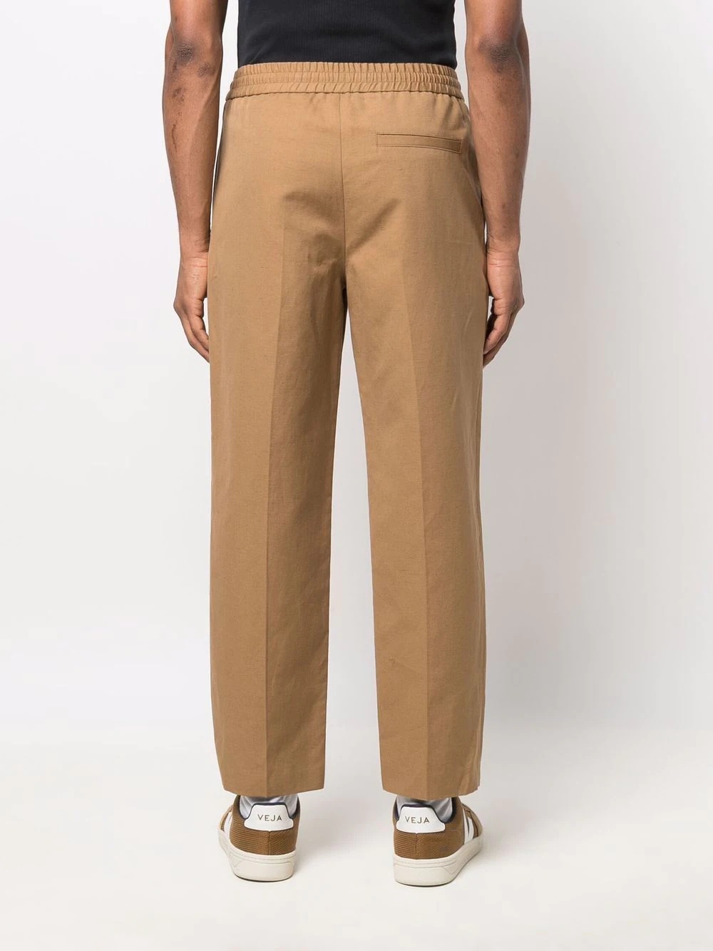 elasticated straight-leg trousers - 4