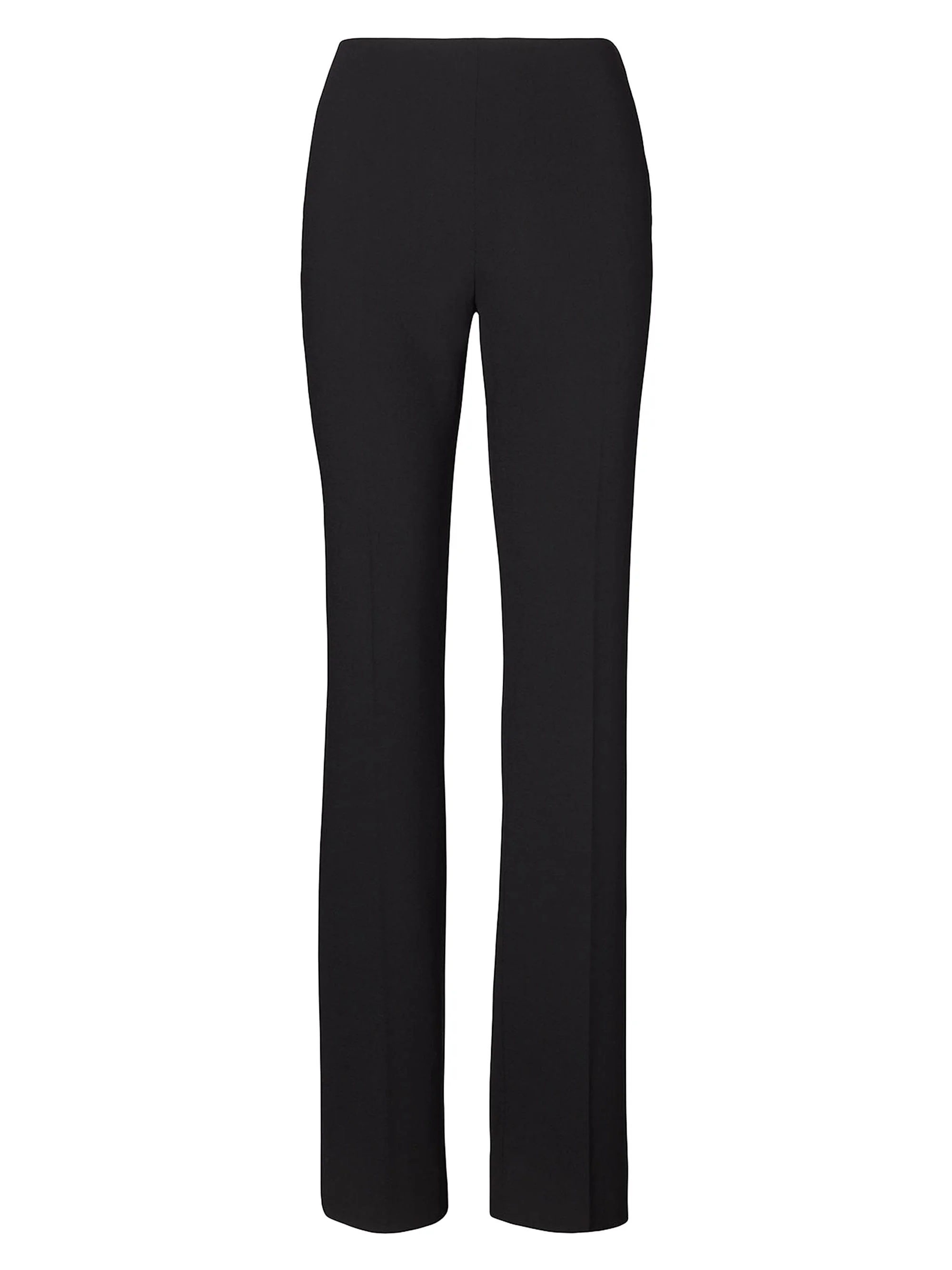 Women's Wool Straight-Leg Pants - Black - 1