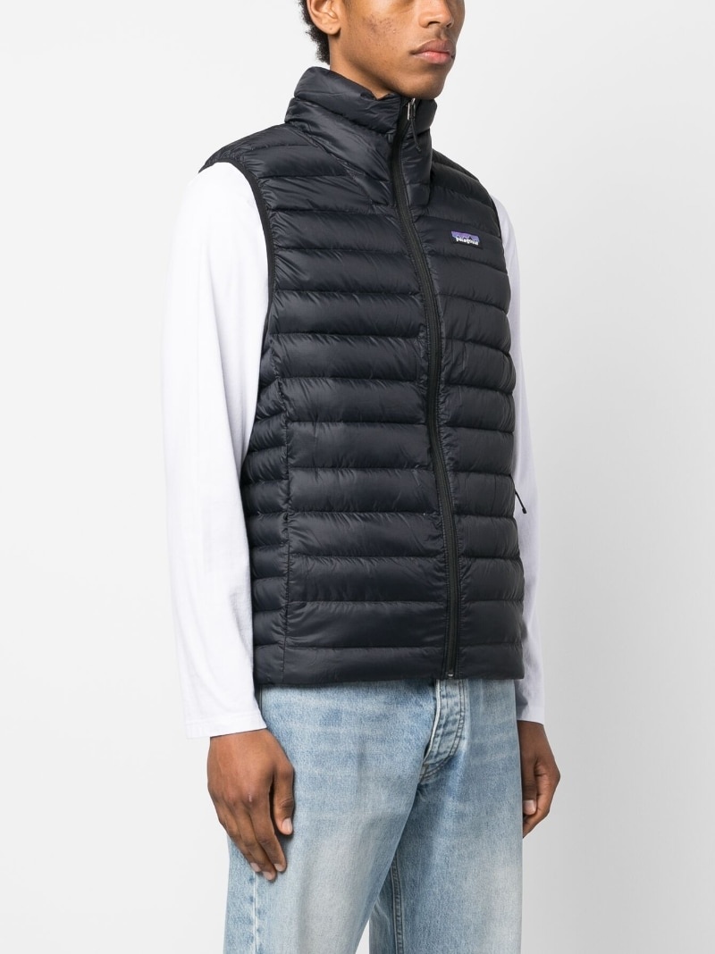 Patagonia logo patch feather down gilet REVERSIBLE