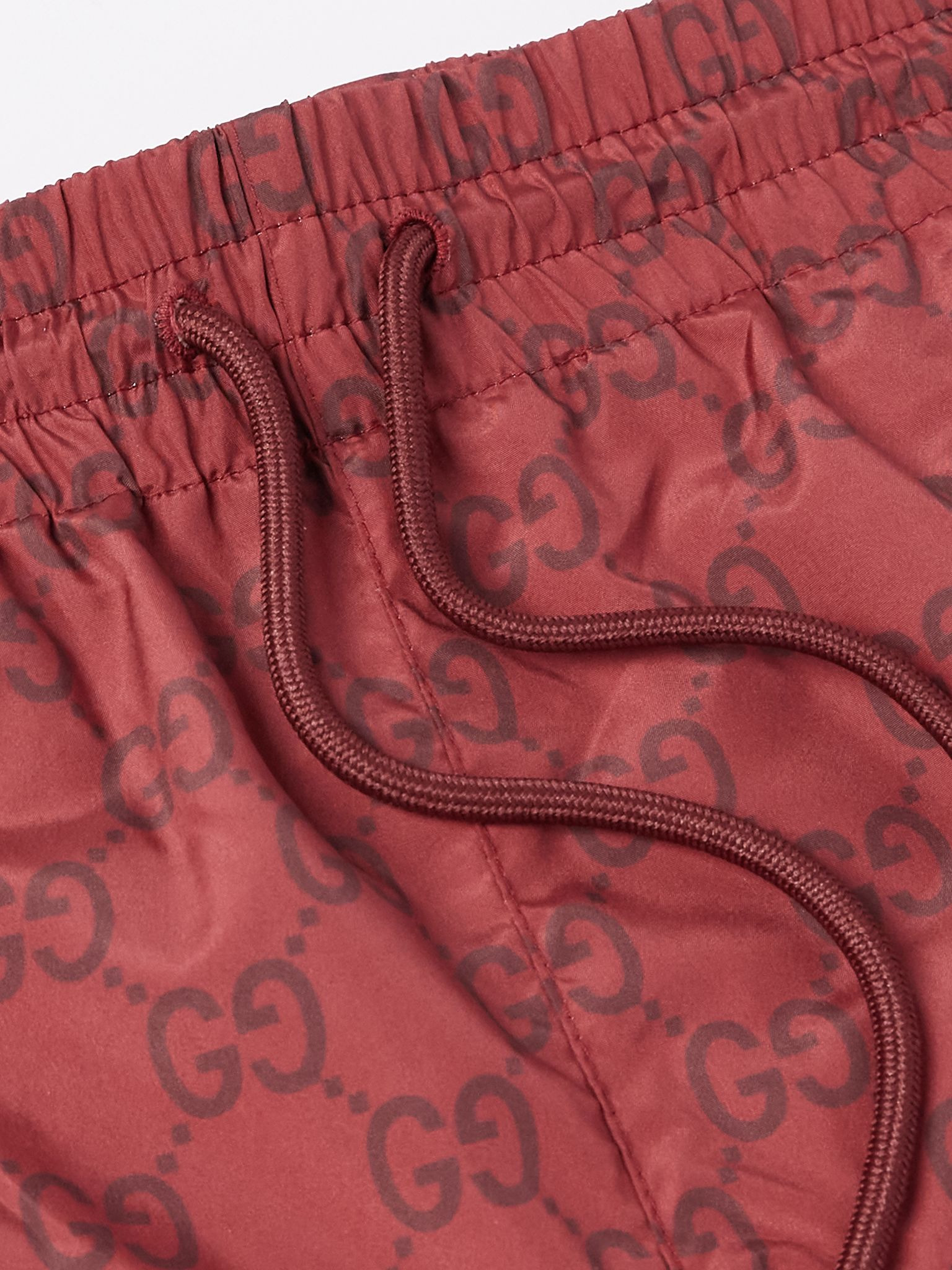 Straight-Leg Short-Length Logo-Print Swim Shorts Red - 4