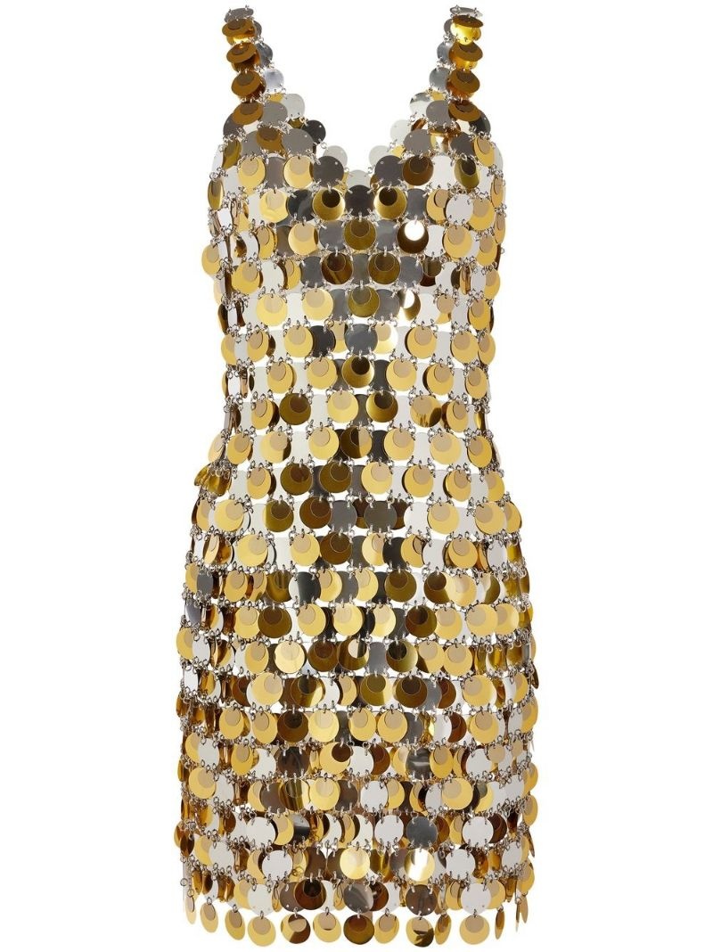 paillette-chainmail sparkle minidress - 1