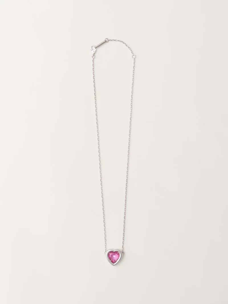 HEART STONE CHARM NECKLACE - 3