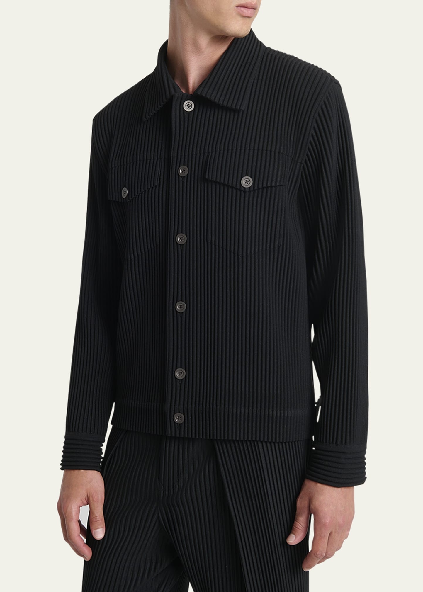 Men's Pleated Sport Shirt - 4