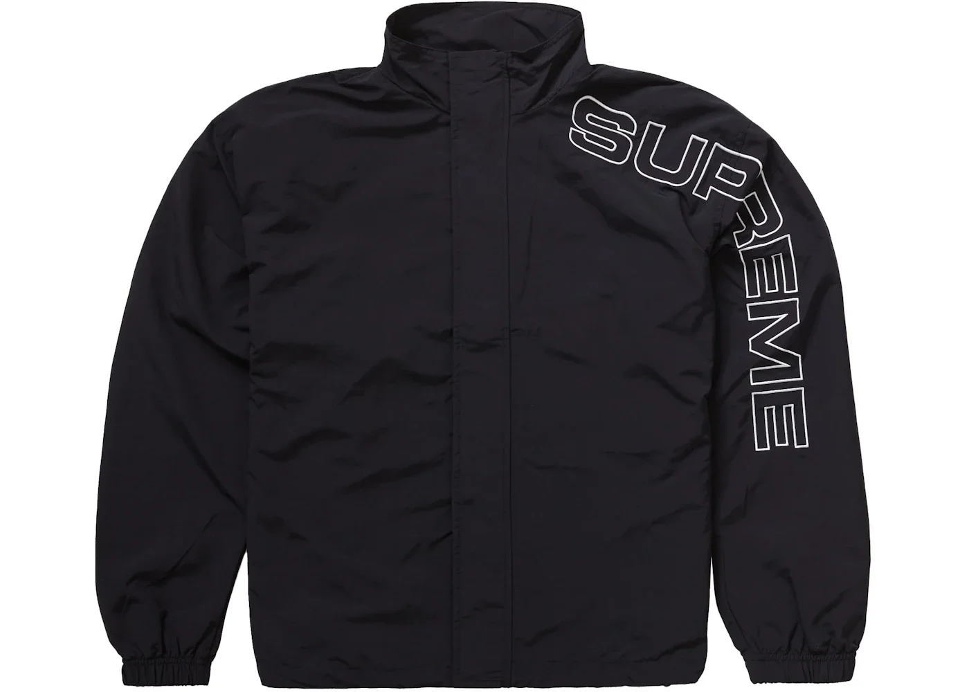 Supreme Spellout Embroidered Track Jacket Black - 1