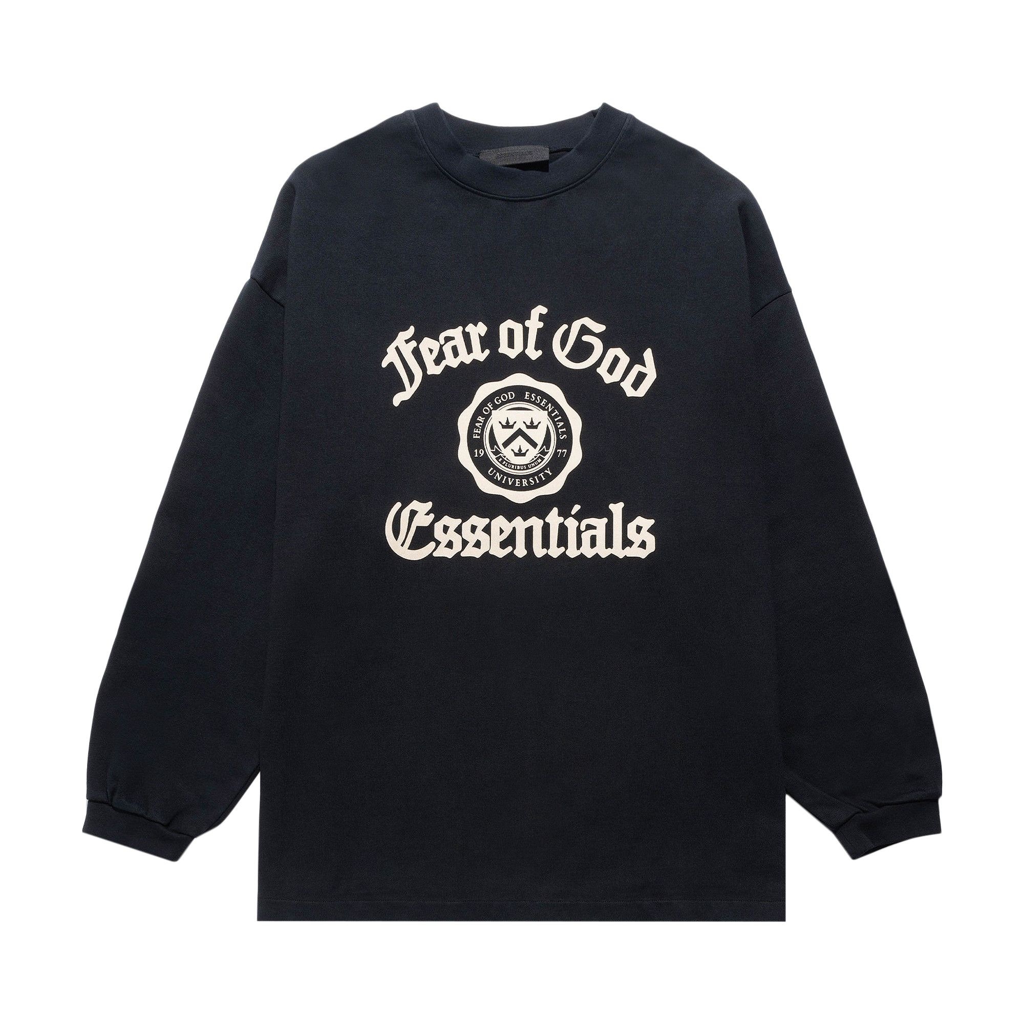 Fear of God Essentials Heavy Long-Sleeve T-Shirt 'Black' - 1