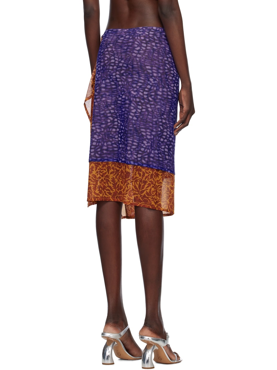 Purple Double Layered Midi Skirt - 3