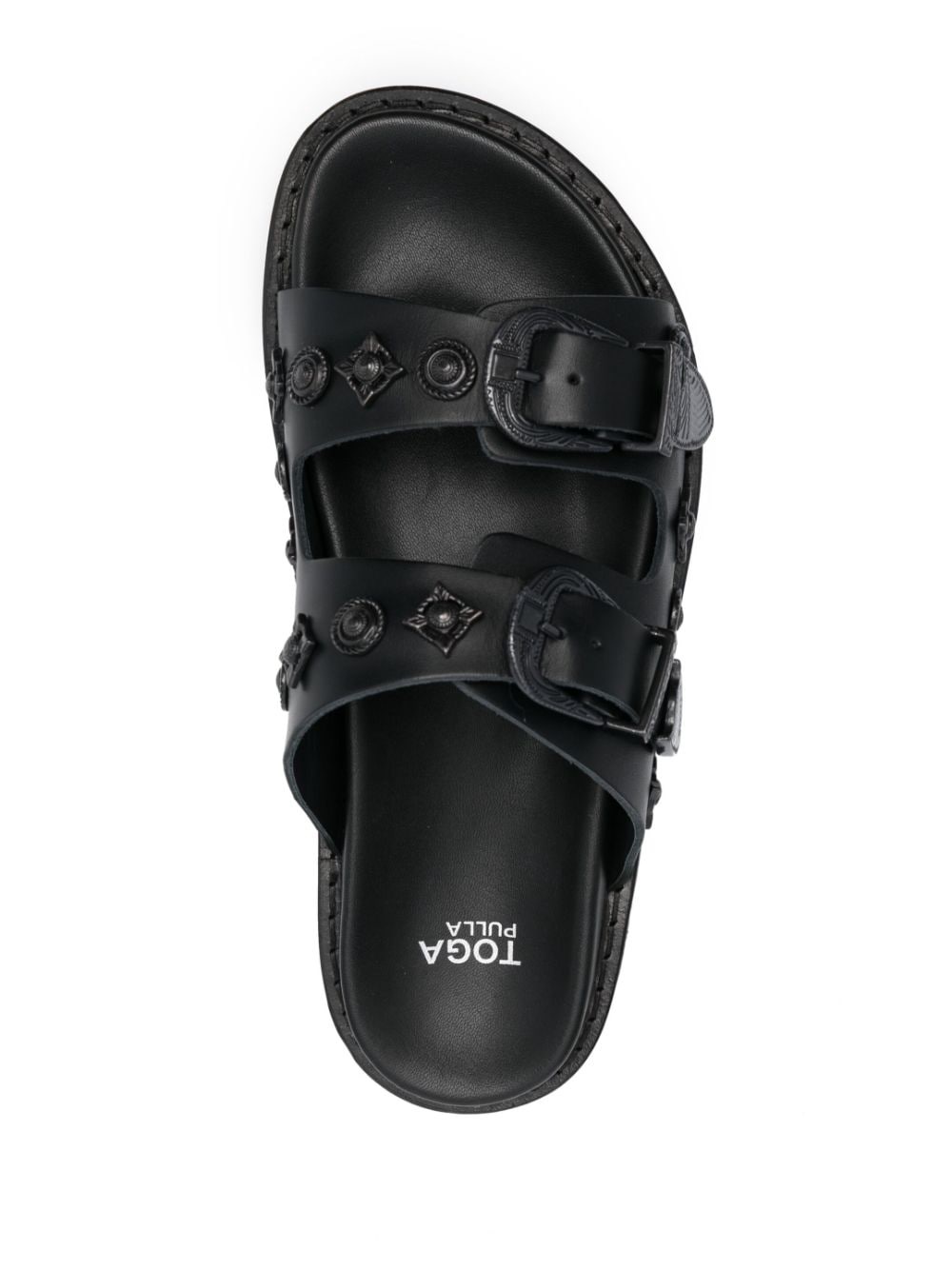 stud-embellished leather slides - 4