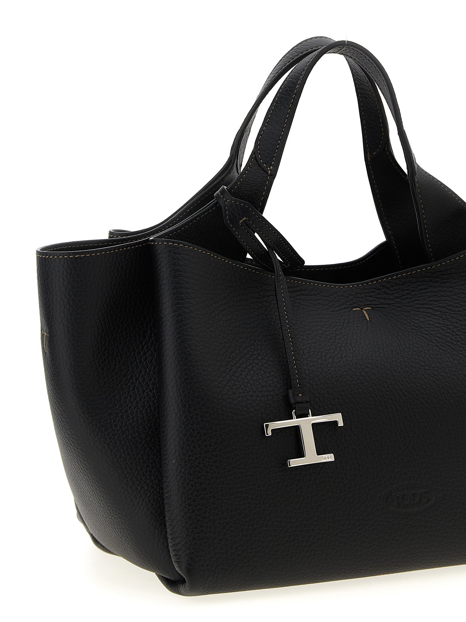 Mini Leather Handbag Hand Bags Black - 3