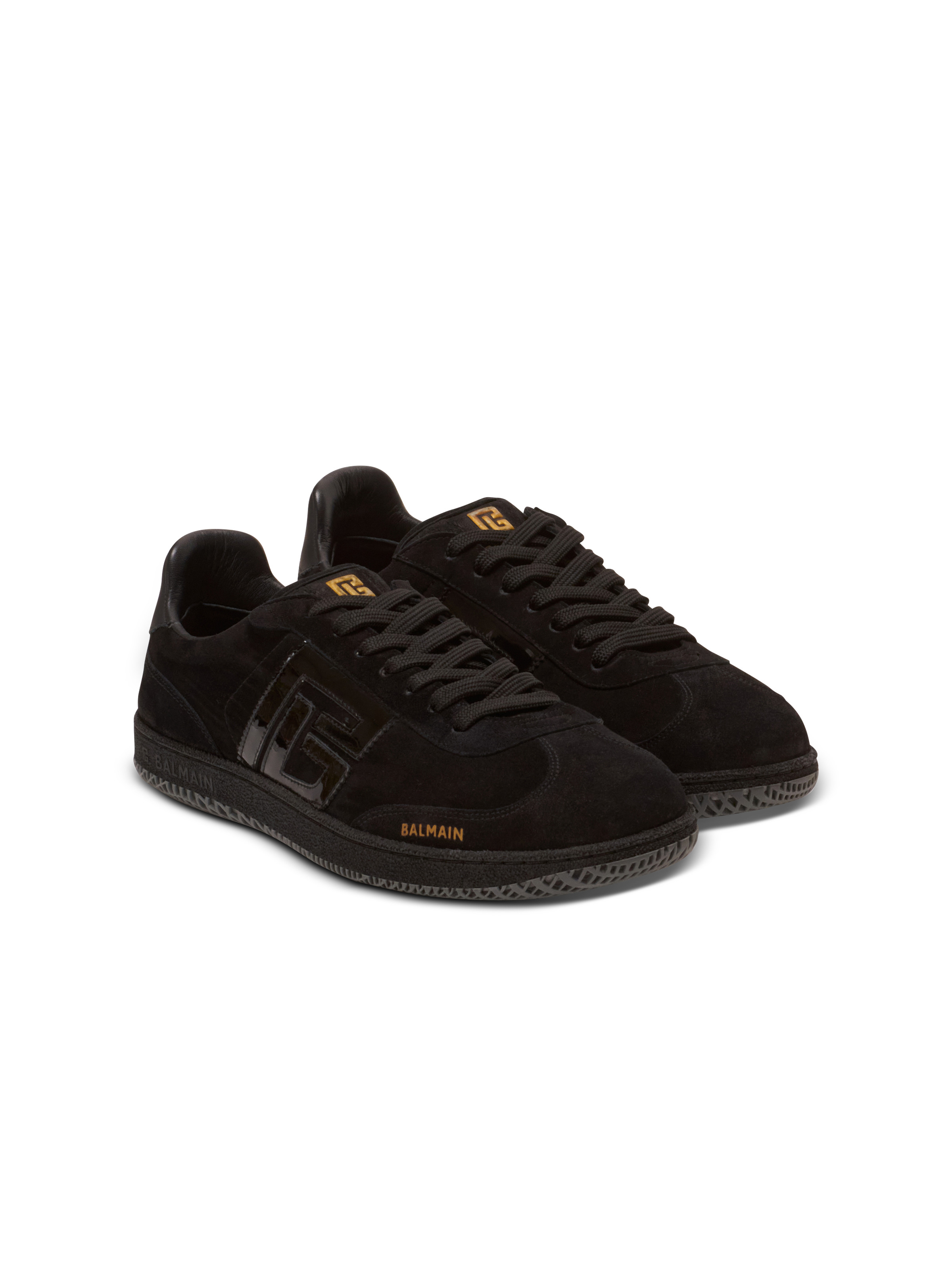 Balmain Swan suede and patent leather trainers - 2